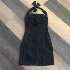 Black mini dress skin tight